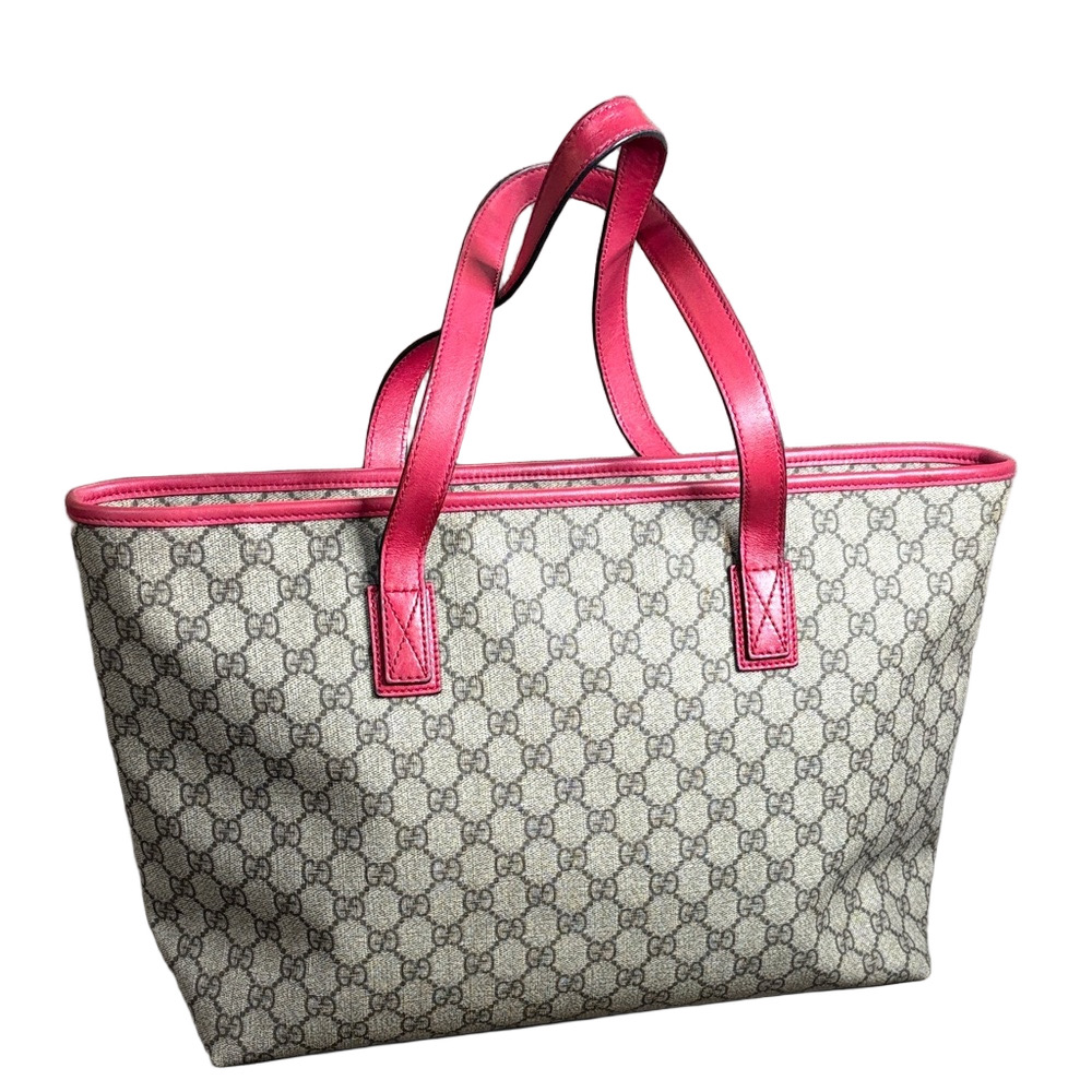 Gucci Beige GG Supreme Joy Tote with Pink Trim - Picture 4 of 15